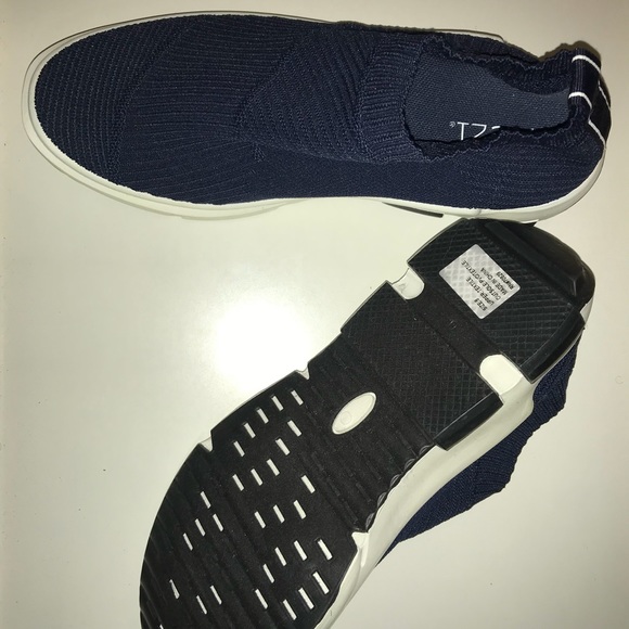 Navy Mesh Knit Sock Trainers - Picture 3 of 4